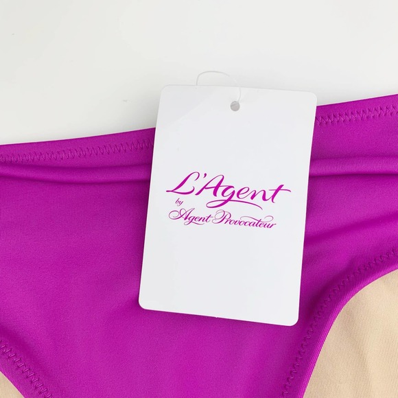 New L’Agent by Agent Provocateur Honore Bikini Bottom Purple Swim Women’s XL - Picture 4 of 10
